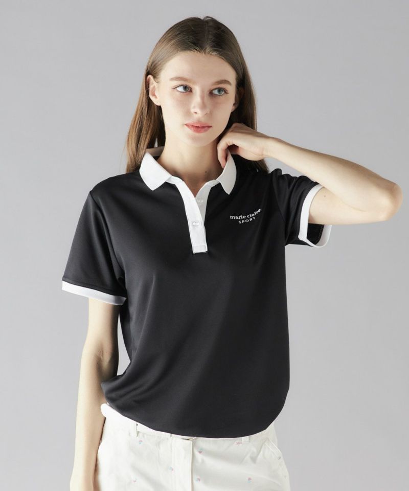 marie claire SPORT の  レディース トレーニング 半袖ポロシャツ