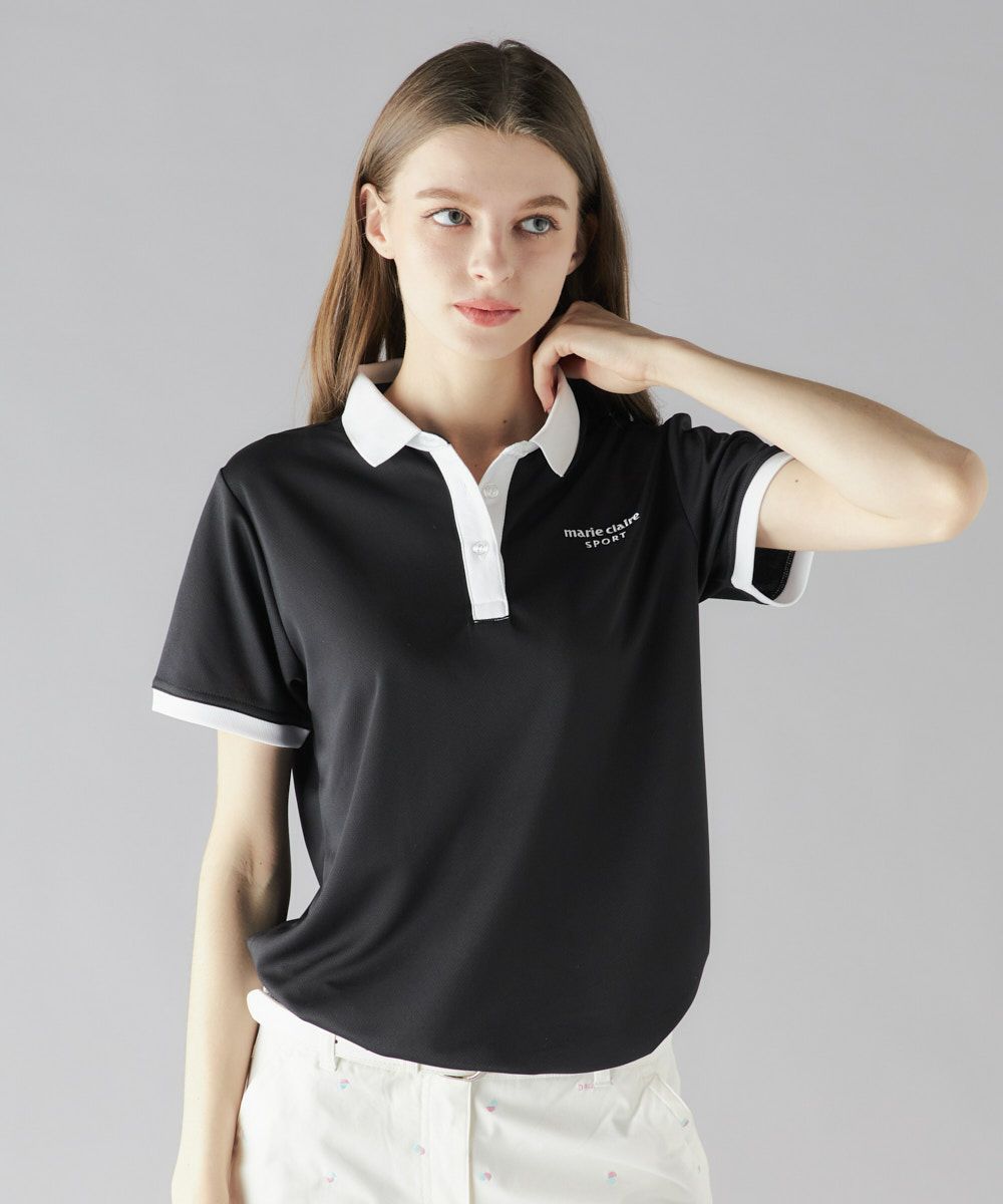 marie claire SPORT の  レディース トレーニング 半袖ポロシャツ