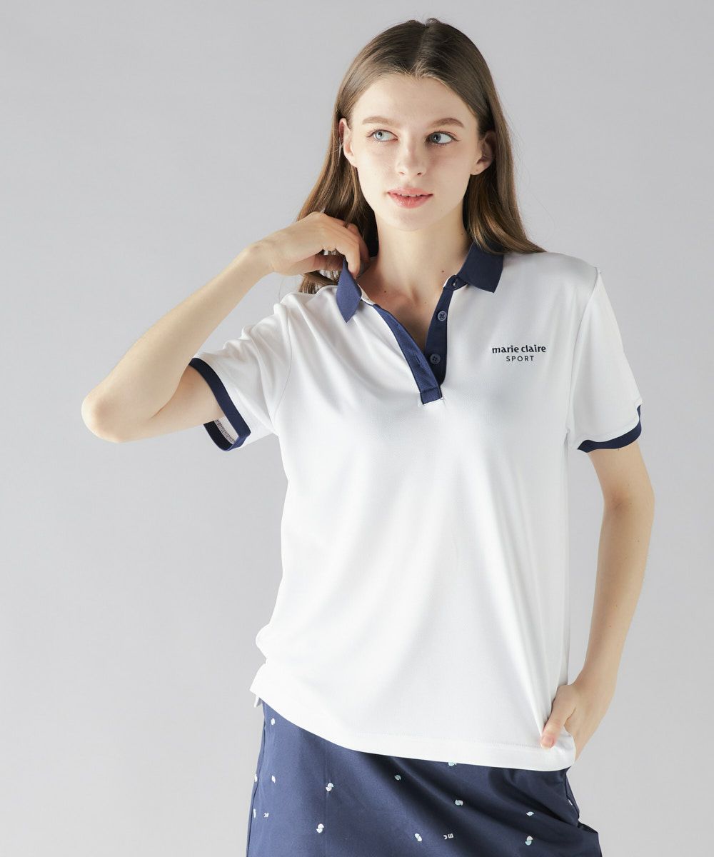 marie claire SPORT の  レディース トレーニング 半袖ポロシャツ