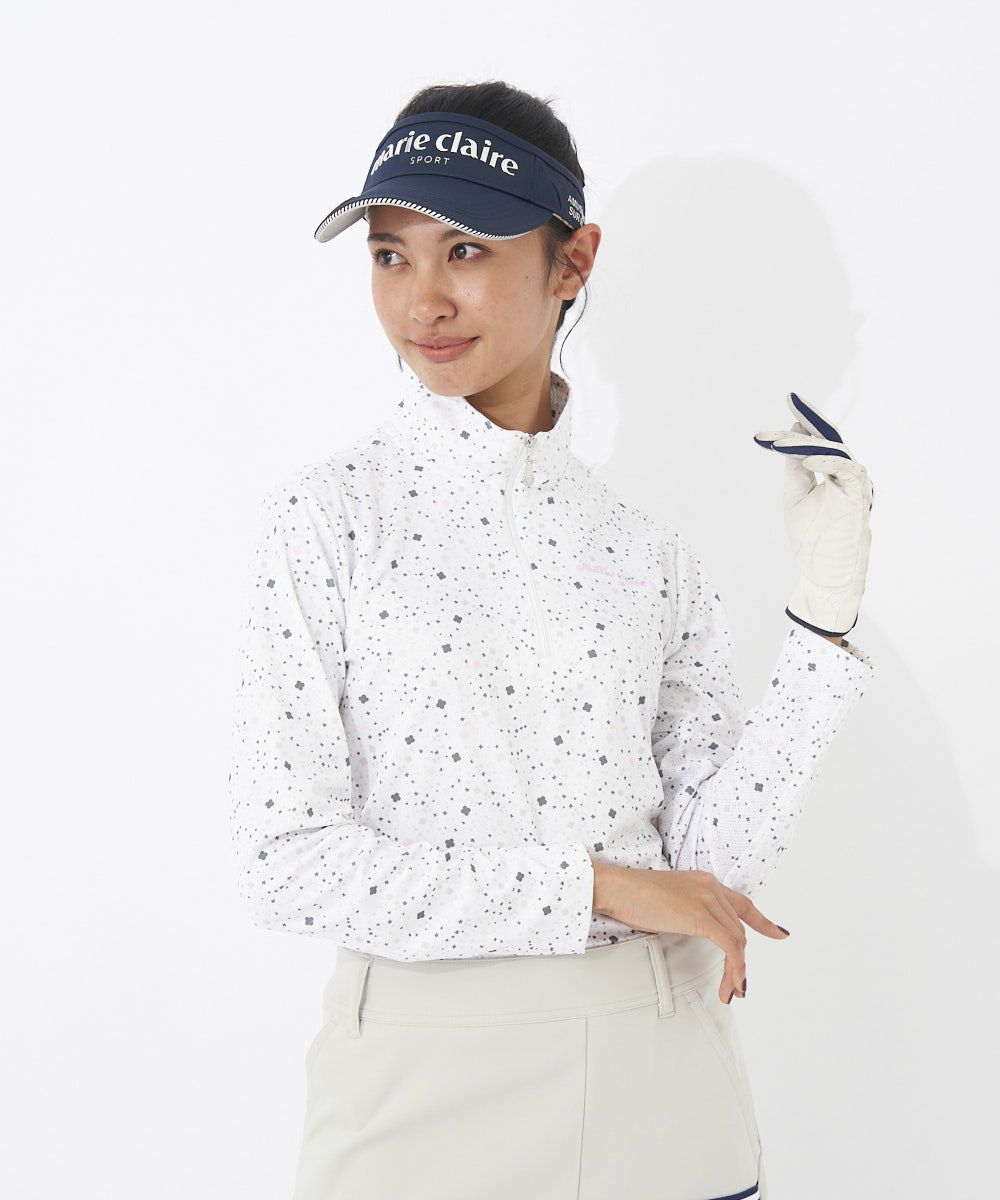 marie claire SPORT の  レディース ゴルフ 長袖ハイネック 総柄