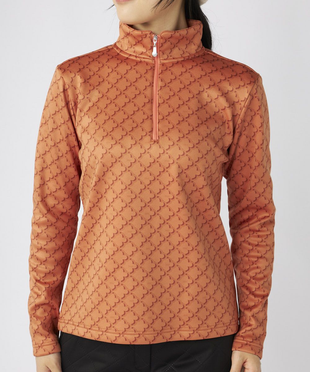 marie claire SPORT の  レディース ゴルフ 長袖ハイネック 総柄