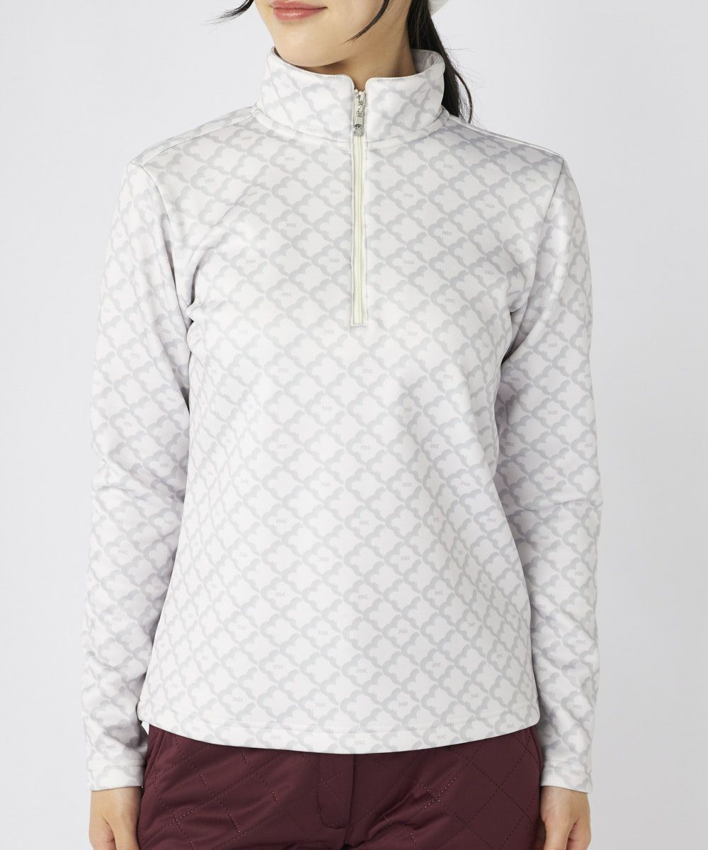 marie claire SPORT の  レディース ゴルフ 長袖ハイネック 総柄