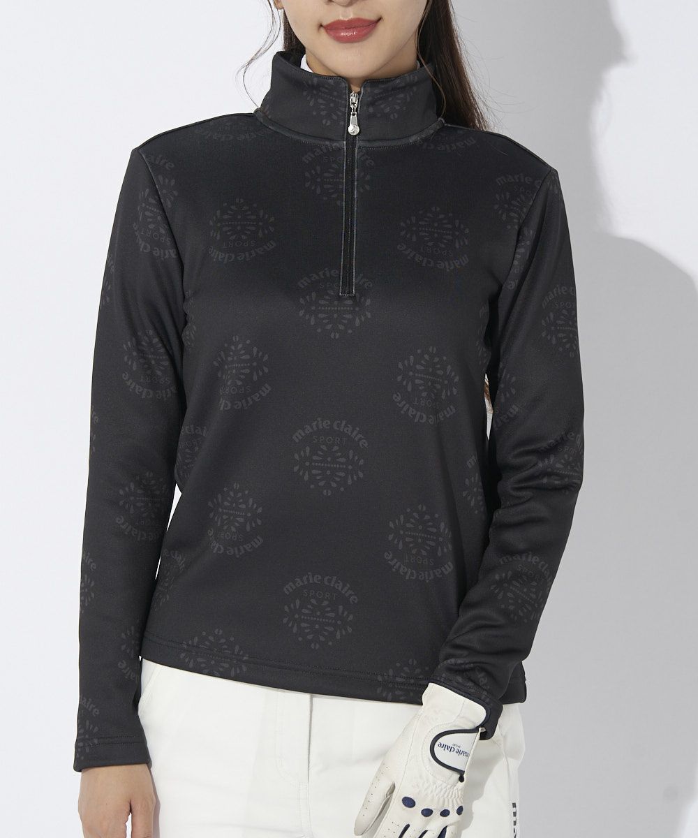 marie claire SPORT の  レディース ゴルフ 長袖ハイネック 総柄