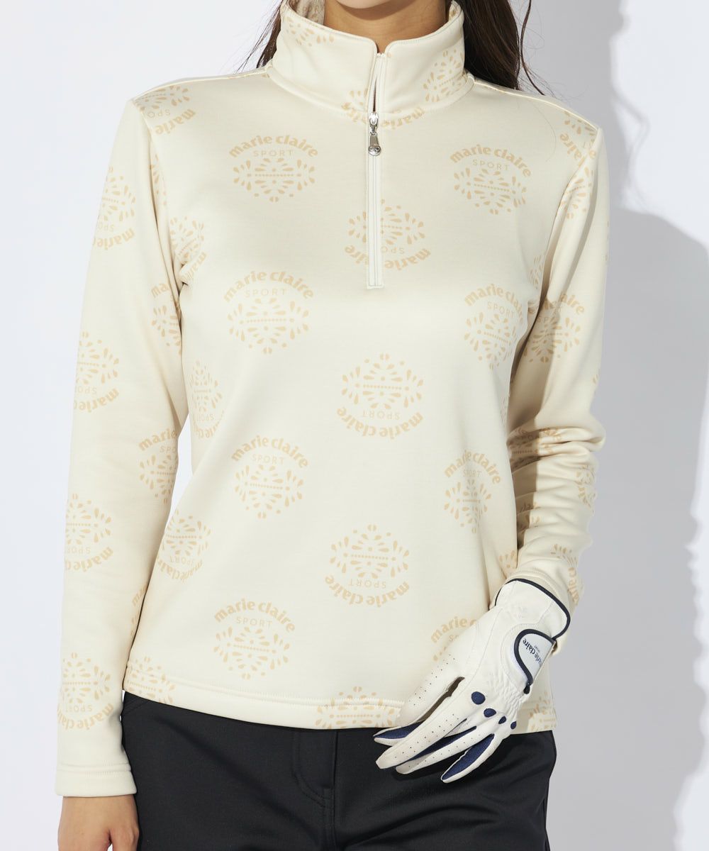 marie claire SPORT の  レディース ゴルフ 長袖ハイネック 総柄